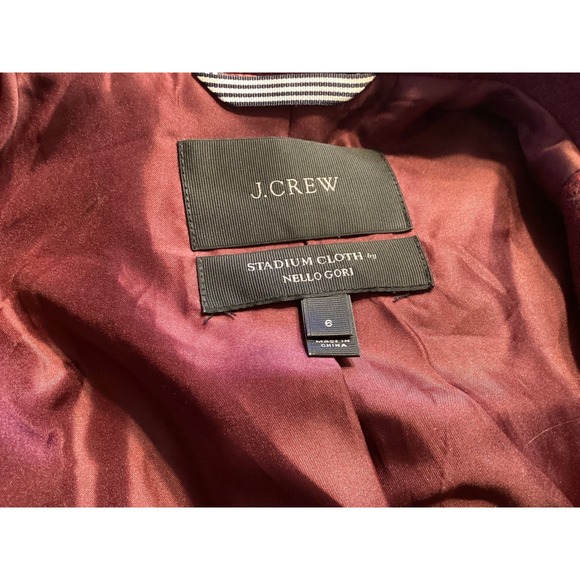 J.Crew Women Stadium Cloth Wool Parka Nello Gori Burgundy Hooded Coat Size 6 EUC - Picture 11 of 12